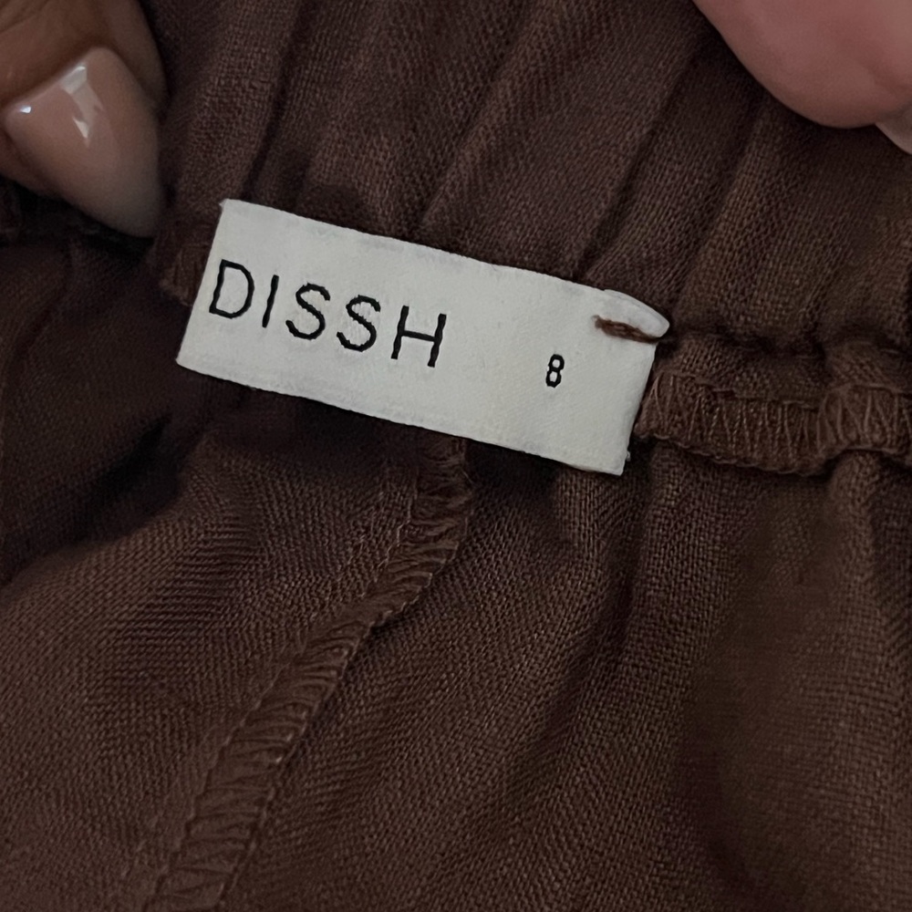 DISSH Brown Tiered Midi Linen Dress - Picture 8 of 9